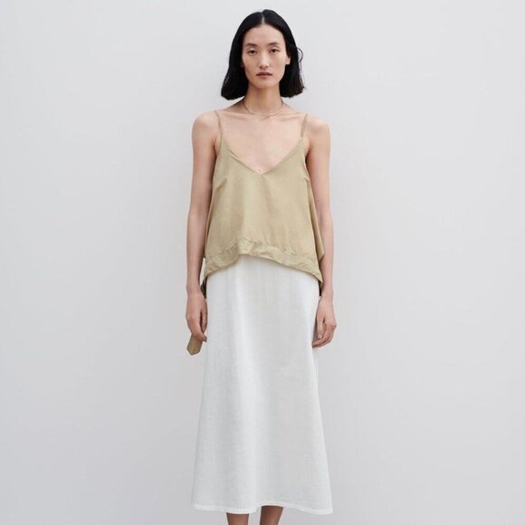 ZARA CONTRASTING MIDI DRESS - Picture 1 of 6